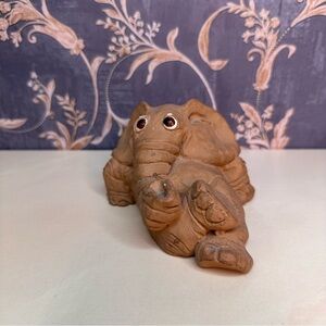 Vintage 1973 Dave Grossman Sculpture Clay Elephant Signed